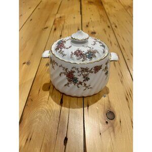 Fine Minton Ancestral Bone China Covered Sugar Pot Bowl, Made in England